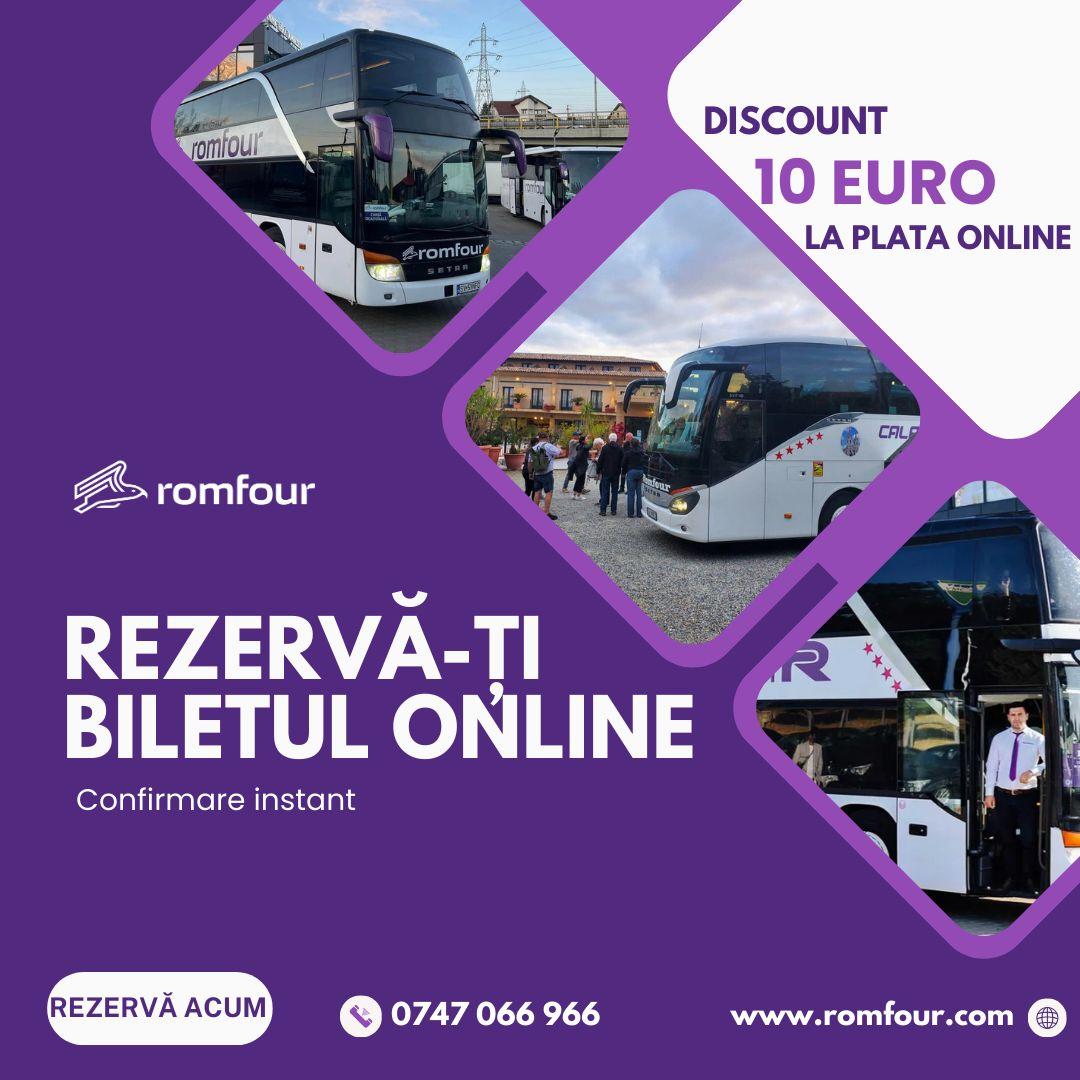 Rezervați bilete online la Romfour cu ușurință și rapid.